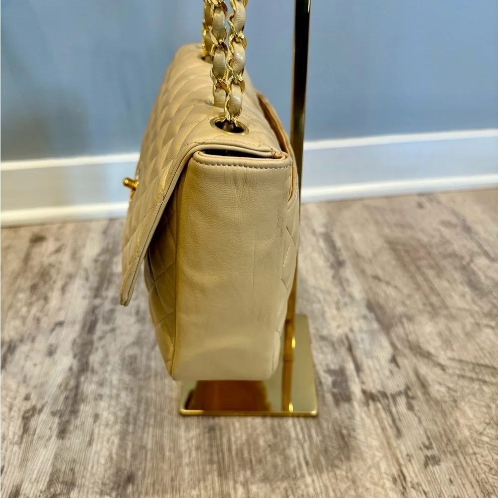 *RARE* Vintage Chanel Flap Bag, 24krt gld plated & COA (Coco trademark relaunch)